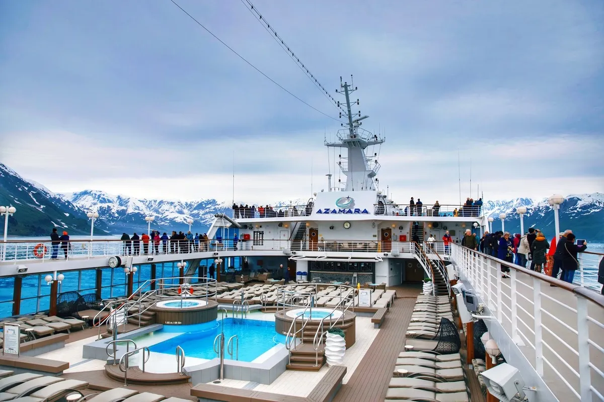 Azamara Cruise ship top deck view