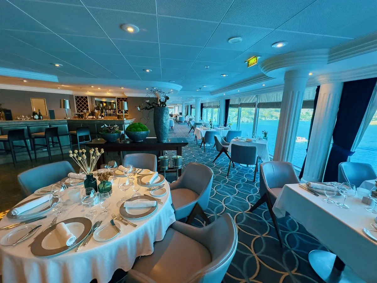 Restaurant inside of a cruise ship