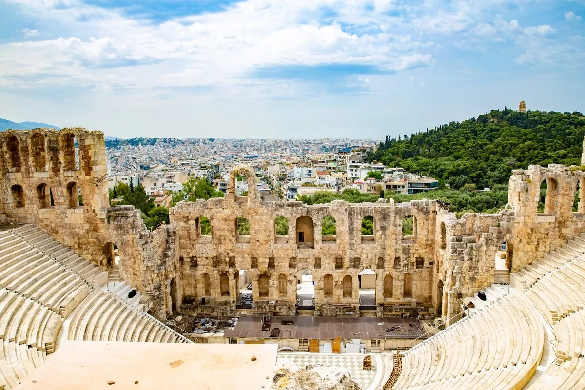 Inside view of the Herode Odeon in Greece