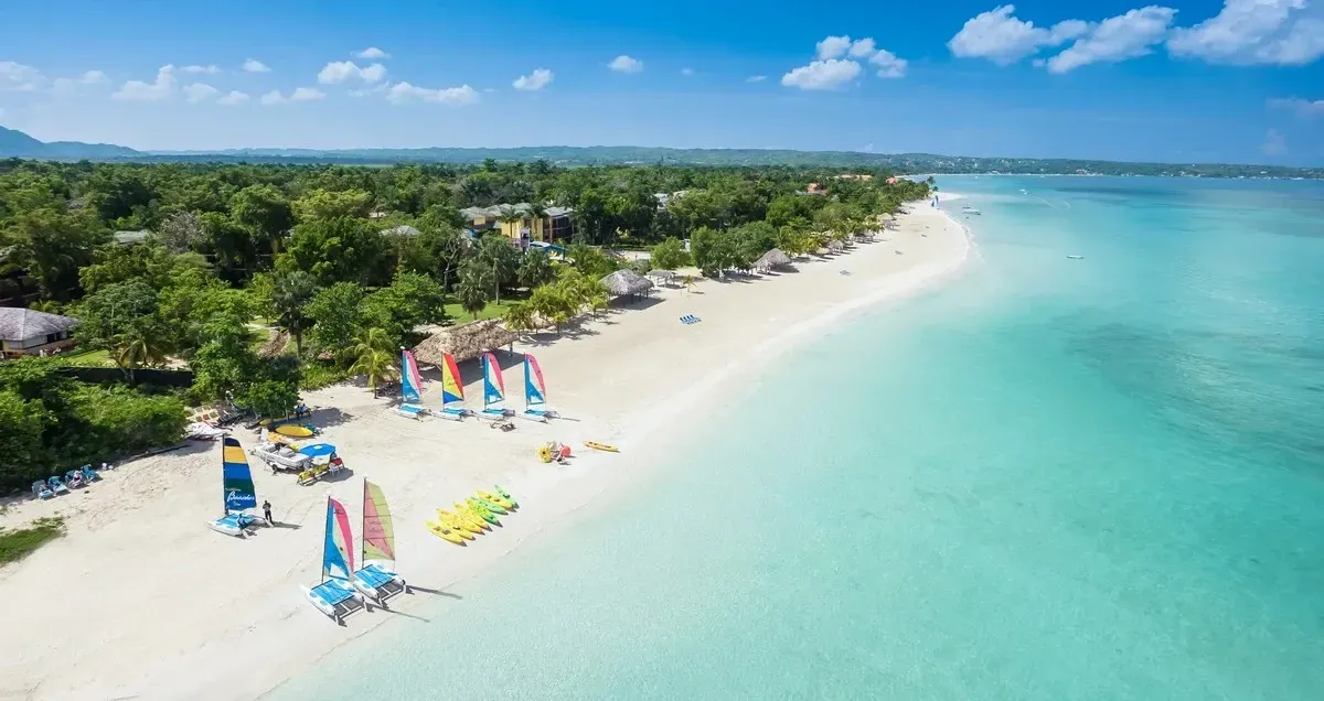 Aerial view of the beach at Beaches Resorts