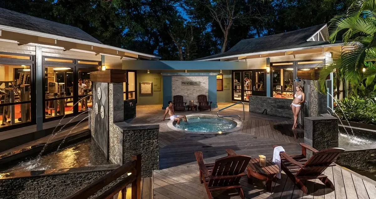 Resort small jacuzzi pool at night