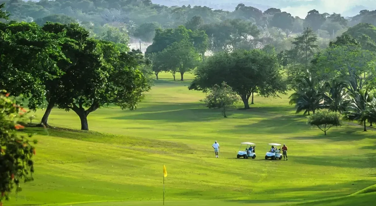 Aerial view of a golf course at Beaches Resorts