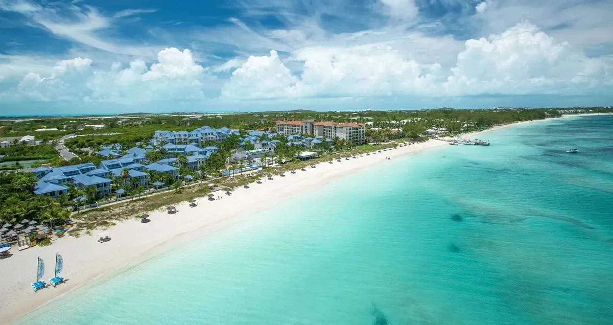 Panoramic view of Beaches Resorts and the ocean