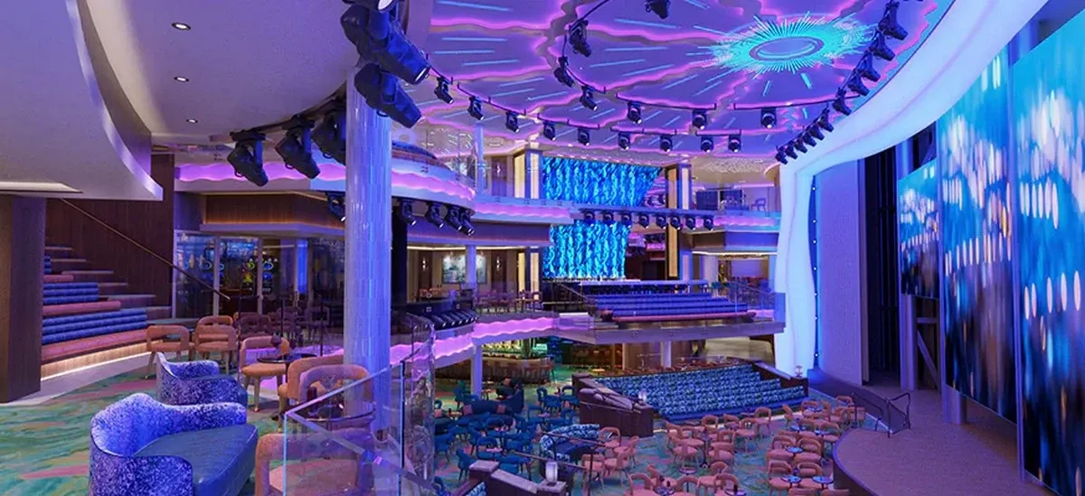 Interior show stage at a Carnival Cruise Line ship