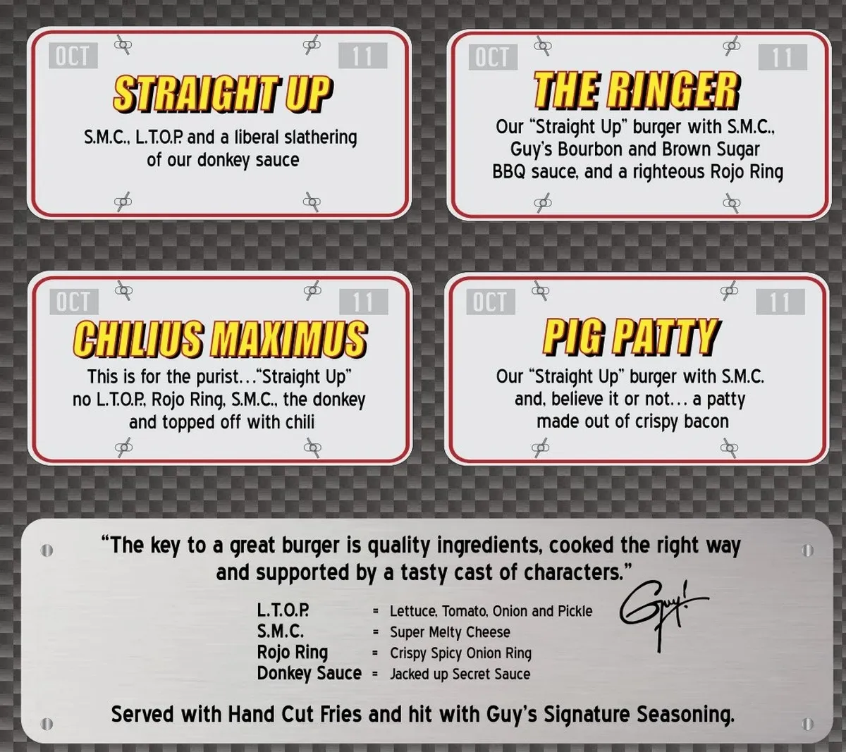 Burger menu brochure