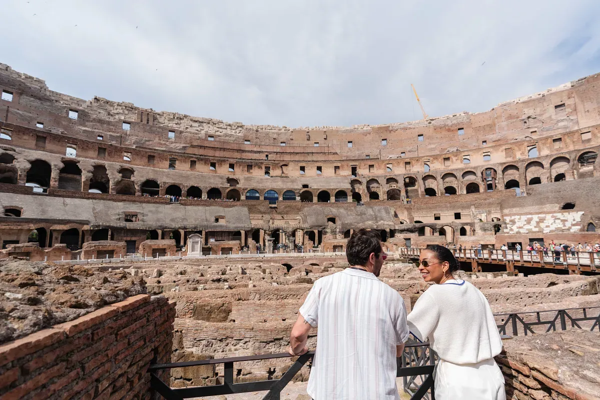 People inside the Rome Colosseum 