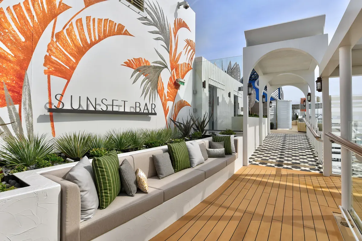 Sunset Bar on an outside deck of the cruise ship