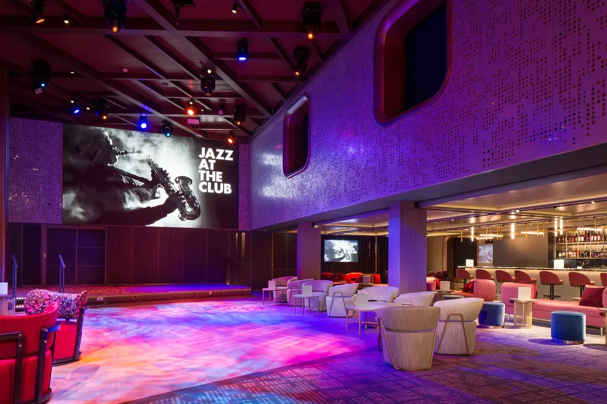 Nightclub and bar with a Jazz screening show