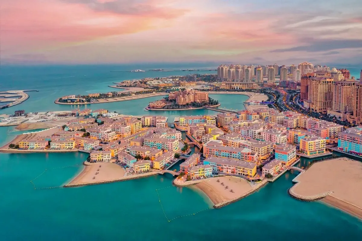 Arabic Gulf coastline aerial view