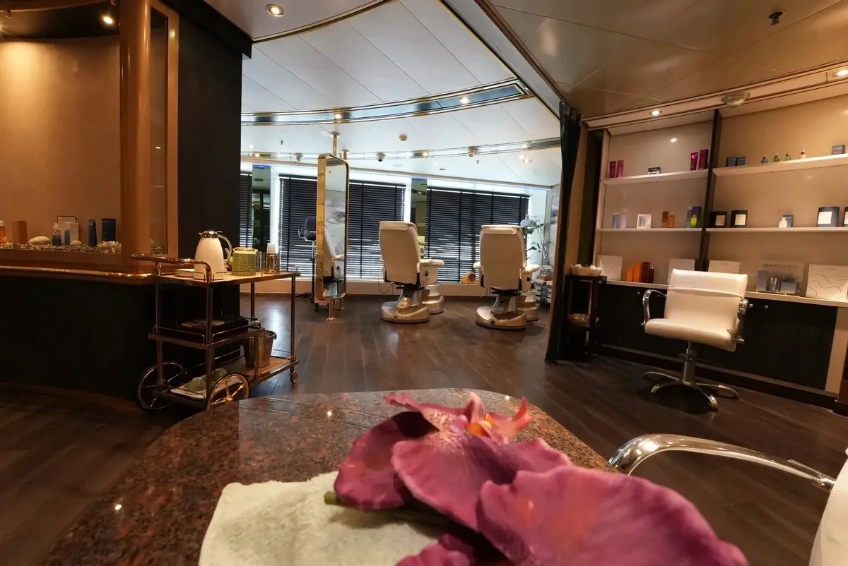 Spa panoramic view with beauty salon seats