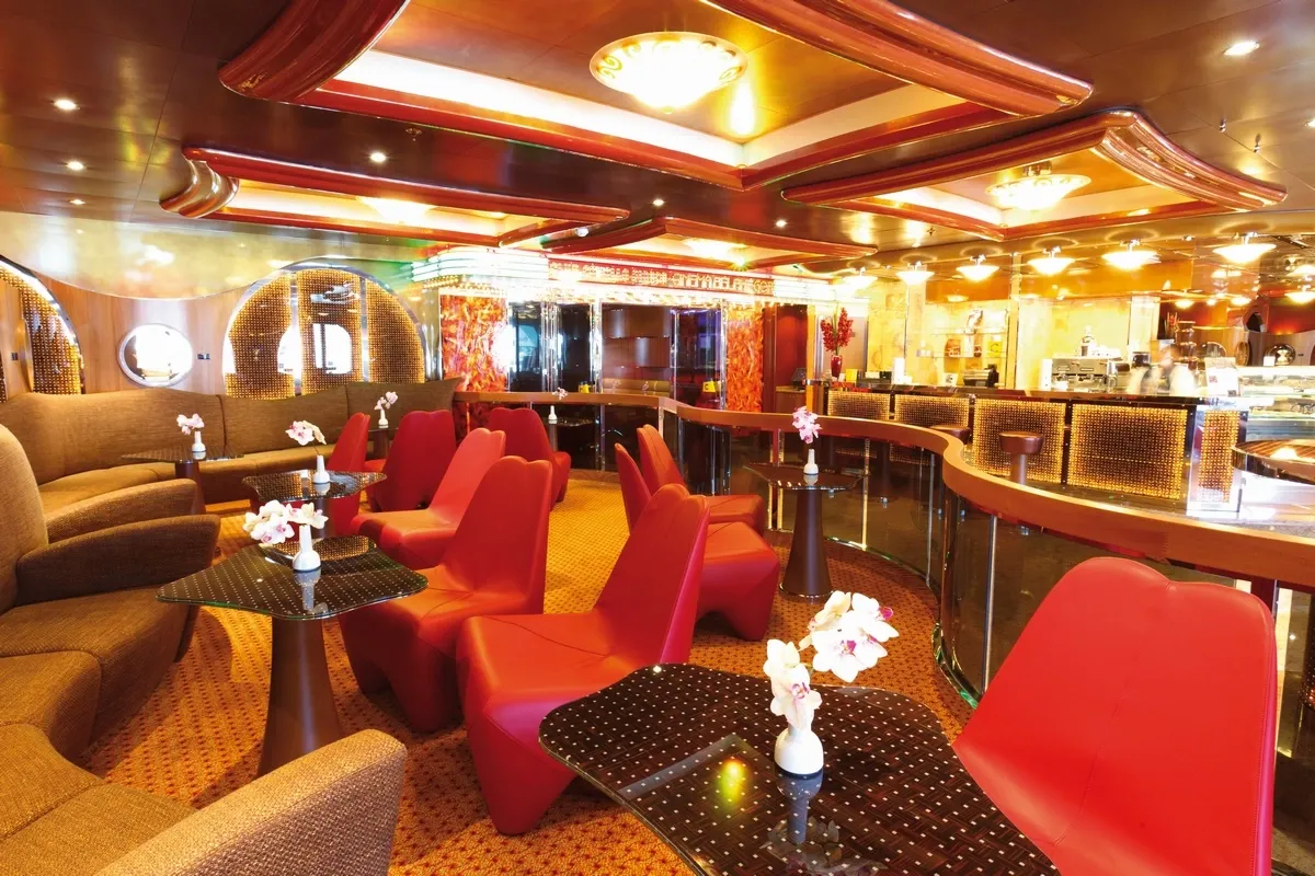Cafe lounge with warm decoration