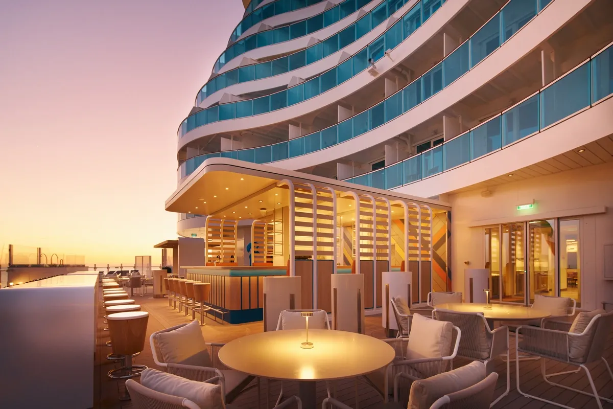 Deck Lounge on a cruise ship at evening