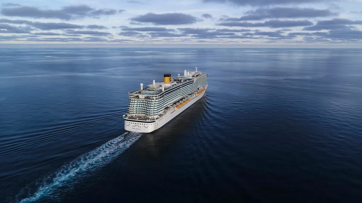 Costa Cruise ship aerial view