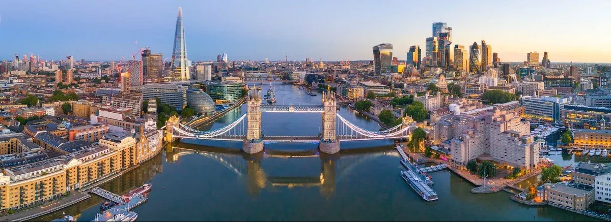 London Tower Bridge aerial view