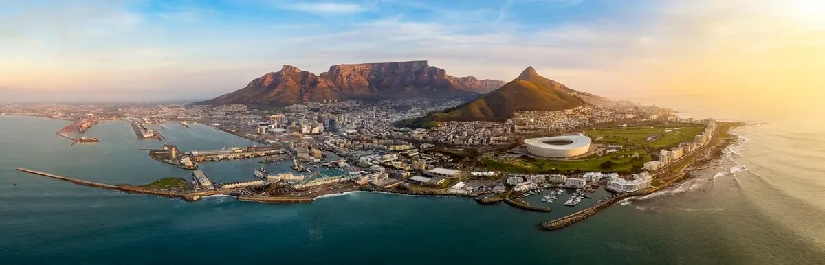 Capetown coastline aerial view 