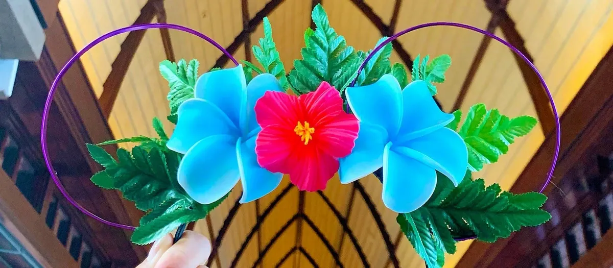 Mickey mouse ears with a flower crown