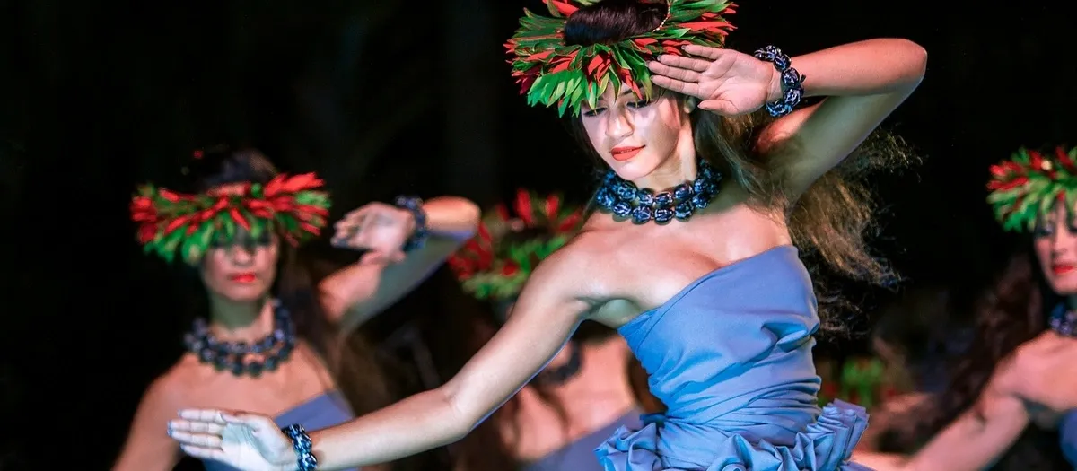 Women doing a traditional Hawaiian dance