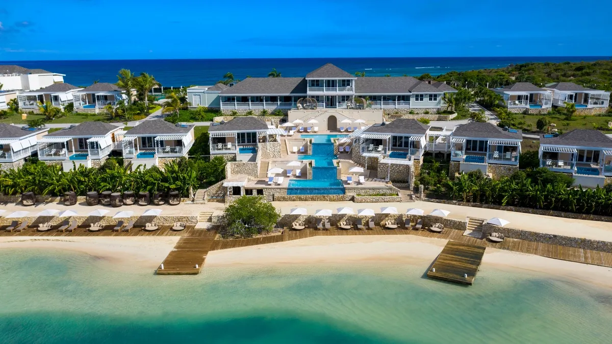 Panoramic view of Elite Island Resort next to the beach