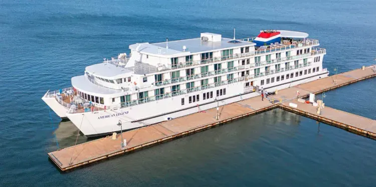 American Legend cruise ship on a dock